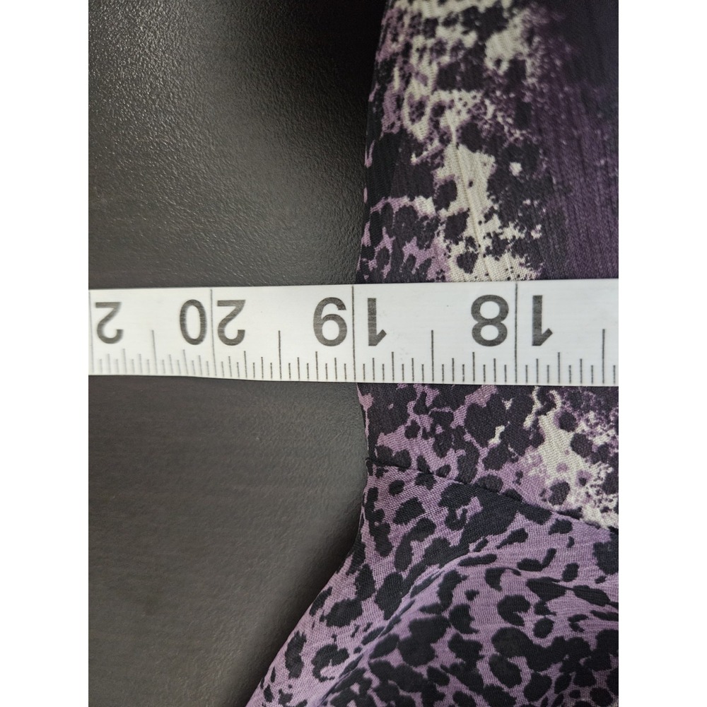 Xhilaration Purple Black Animal Print Boho Mini Dress Long Sleeve XL - Picture 7 of 7